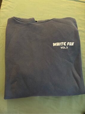 White Fox Boutique Navy Blue "WHITE FOX VOL.3" Logo Sweatshirt